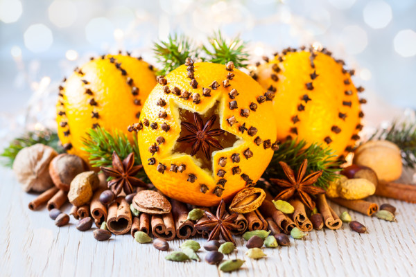Christmas oranges,spices and nuts